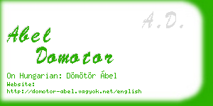 abel domotor business card